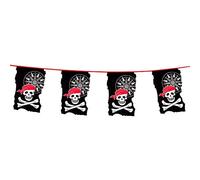 Boland 74183 - Bandierine Pirata, Lunghezza 4 m, Cranio, Teschio, Decorazione da Appendere, Ghirlanda, Compleanno, Festa, Decorazione, stoviglie per Feste, Feste a Tema, Carnevale