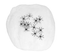 Boland 74339 - Ragnatela bianca 500 g con 25 ragni neri, decorazione per Halloween, decorazione per feste