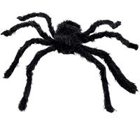 Boland 74394 - Ragno peloso, dimensioni max. 70 cm, decorazione in peluche per Halloween, carnevale o festa a tema, decorazione inquietante per feste