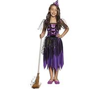 Boland 78125 - Costume da Strega Scintillante, 7-9 Anni, Colore: Lilla/Nero
