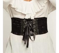 Boland 81033 - Corsetto pirata nero, taglia M/L, stretch, cintura larga per donna, corsetto estensibile, rockerin, costume, carnevale, festa a tema