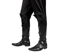 Boland 81994 - Copristivali Striker, nero, accessorio per costume da pirata, bucaniere, moschettiere o medievale, accessorio per costumi di carnevale