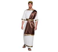 Boland 83861 - Costume Zeus per adulti, taglia M/L, Toga con sciarpa, accessori per capelli e cintura, Romani, festa a tema, Carnevale, bianco, M/L