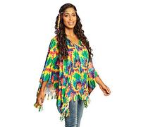Boland Poncho Hippie con Fascia per Capelli, Multicolore, 83886