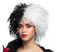 Boland 86035 - Parrucca per adulti, parrucca da donna bianca e nera per Halloween o carnevale, parrucca da donna con capelli corti, accessori per costumi