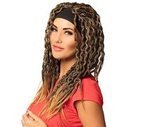 Boland 86376 - Parrucca Emily con Fascia per Capelli, Castano Scuro, Rasta, Dreadlocks, Rastafari, Giamaica, Capelli Sintetici, acconciatura, Accessorio, Festa a Tema, Carnevale