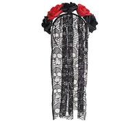 Boland 97064 - Cerchietto La Rosa Day of The Dead, Nero/Rosso