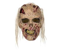 Boland 97609 - Maschera da zombie in lattice con capelli, maschera horror per costumi, Halloween e carnevale, teschio e ossa incrociate
