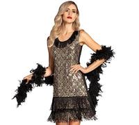 Boland - Abito Flapper Peacock | Miniabito Charleston per costume anni '20, Carnevale e festa a tema