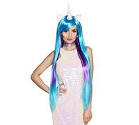 Boland Parrucca Donna Unicorno Corno e Orecchie in Lattice per Adulti, Stardust (Blu/Viola), Taglia Unica, 85817