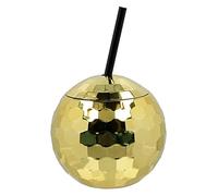 Boland - Bicchiere Discoball 550 ml con cannuccia, bicchiere per feste o feste in giardino, bicchiere per feste con cannuccia, bicchiere di plastica, servizio per feste