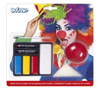 Boland BOL45064 45064 Clown Makeup Set Unisex Adult Multicolour, Multi-Coloured,