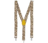 Boland - Bretelle con paillettes, lunghezza totale 75 cm con clip in metallo, portapantaloni, accessorio per carnevale, festa a tema o JGA