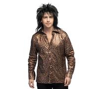 Boland - Camicia da Discoteca Leopardo a Maniche Lunghe