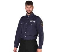 Boland - Camicia da Poliziotto, per Uomo, Poliziotto, Camicia a Maniche Lunghe con Ricamo, Agente, Sceriffo, Uniforme, Costume, Carnevale, Festa, Festa a Tema
