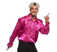 Camicia disco rosa con ruches da uomo - Rosa - XXL (58/60)