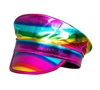 Boland 44737 - Berretto da capitano Rainbow, olografica, arcobaleno, parata, Christopher Street Day, per feste a tema, carnevale