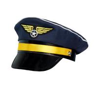 Boland Cappello da pilota 01253 - Adulto regolabile blu scuro con oro, stile capitano