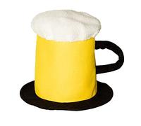 Boland - Cappello a forma di boccale da birra in peluche, 59 cm | Cappellino a forma di boccale di birra con manico per l'Oktoberfest, costumi, Carnevale e addio al celibato