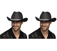 Boland - Cappello da cowboy Daisy, copricapo, accessorio per costumi western, accessorio per feste, carnevali o addii al celibato (Confezione da 2)
