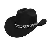 Boland - Cappello da cowboy Jamie con cuori, cappello western per feste a tema o carnevale, accessori per costumi di carnevale, addii al celibato e festival