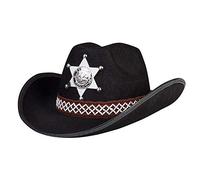 Boland - Cappello da bambino Sceriffo junior, stella d'argento, cordoncino per cappello, cowboy, carnevale, festa in maschera, Halloween, festa a tema, travestimento, teatro