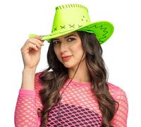 Boland - Cappello da cowboy UV regolabile Savanna, cappello western neon, si illumina alla luce nera, accessorio per costumi per festival, carnevale, addio al nubilato e feste a tema