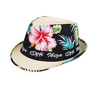 Boland 52226 - Cappello Ibiza con fiori, motivo floreale, festa in spiaggia, cappello da sole, carnevale, festa a tema