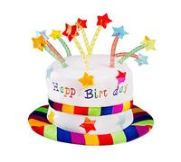 Boland 00932 - Cappello Happy Birthday, cappello in peluche per compleanno, torta, regalo, sorpresa, festa, decorazione