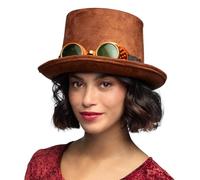 Boland - Cappello Steampunk Streetpunk | Copricapo con occhiali per costume rétro, Carnevale, cosplay e festa a tema