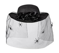 Boland- Cappello Vedova Nera Spider Widow con Velo per Adulti, Nero, Taglia Unica, 04120