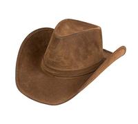 Boland - Cappello Wyoming, look finta pelle, cappello da cowboy, Wild West, ranger, copricapo, costume, carnevale, festa a tema