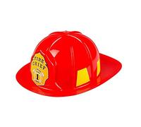Boland Casco da pompiere per adulti, in plastica rigida, cappello da pompiere, accessorio per travestimento da pompiere, copricapo per Halloween, taglia unica, rosso e giallo (rosso)