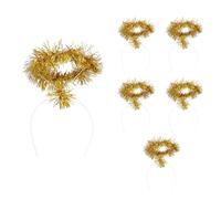 Boland - Cerchietto aureola per adulti, 6 pezzi, oro o argento, accessorio per costume di carnevale e Natale