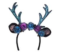 Boland - Cerchietto Dark Deer con corna | Diadema con orecchie e fiori, Carnevale, costumi e feste a tema, capriolo, cervo