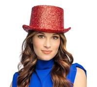Boland - Cilindro, misura 59 cm, cappello da festa glitterato per costumi, Carnevale e feste a tema