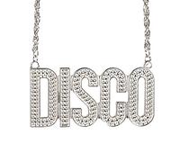 Collana disco argentata per adulto
