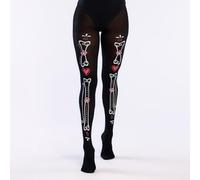 Boland Boland-23887 Flaca 02255-Collant, Floreale, Colore Nero/Bianco/Rosso, Taglia Unica, 23887