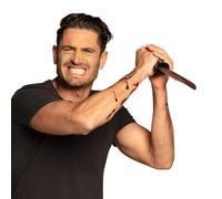 Boland Coltello sanguinante - 33 cm, multicolore, accessorio realistico per costumi killer, Halloween ed eventi a tema