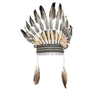 Boland Copricapo indiano 44091 con piume e perle – Euptling, costume Carnevale