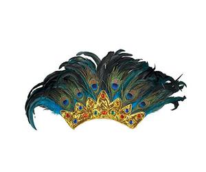 Boland - Copricapo Regina dei pavoni | Cerchietto con piume e pietre decorative per costumi, Carnevale e feste a tema, pavone