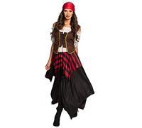 Boland - Costume da adulto pirata tornado, vestito, corsetto, foulard, per donna, pirata, bucaniere, costume, carnevale, festa in maschera