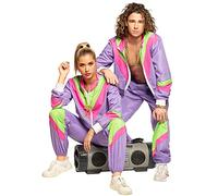 Boland - Costume da Adulto Tuta Anni '80 con Tasche, Giacca e Pantaloni, Varie Taglie, Tuta da Campeggio, Tuta da Jogging, Tuta Assi, Stile retrò, Costume di Gruppo, Festa a Tema, Carnevale