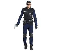 Boland - Costume da agente SWAT per uomo, 8 pezzi, costume in maschera per feste a tema, Halloween o carnevale, polizia