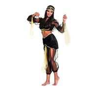 Boland - Costume da ballerino del ventre per adulti, foulard con velo, top, cintura e pantaloni, set, carnevale, festa in costume, Nero, 0