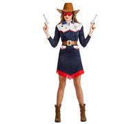Boland - Costume da cowgirl per donna, 4 pezzi, costume in maschera per feste a tema, Halloween o carnevale, Wild West, cowboy