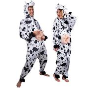 Boland- Costume Tuta Peluche Mucca per Adulti, Bianco/Nero, 195 cm, 88003