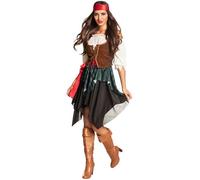 Boland - Costume da Pirata Storm da Donna | Con camicetta, bustino, gonna e bandana per il Carnevale e Halloween