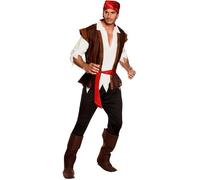 Boland- Pirata Thunder Costume Adulto, Colore Marrone/Bianco/Rosso, M (50/52), 83532