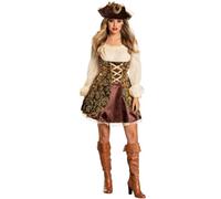 Boland - Costume da pirata Treasure da donna | Cappello e abito, costume da marinaio per Carnevale, Halloween e feste a tema, costume da pirata da donna